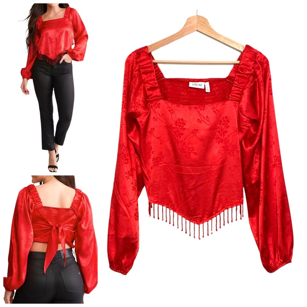 Beaded Fringe and Jacquard Top Size Small The Buckle x Willow & Root